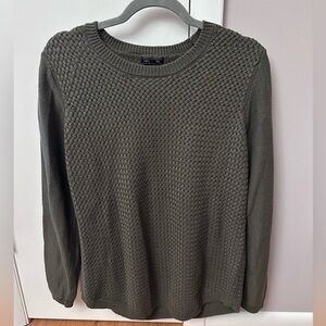 Men's Textured Knit Crewneck Sweater - Forest Green